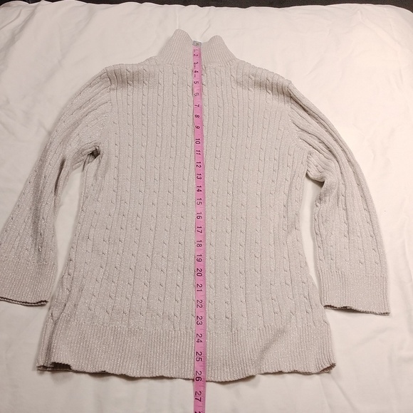 Chaps women's zippered 3/4 sleeved sweater size large - Picture 8 of 11